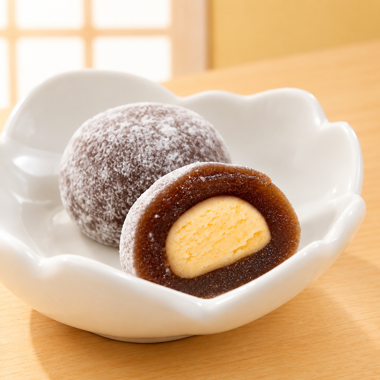 mochis-de-castana-sobre-ceramica-blanca.png