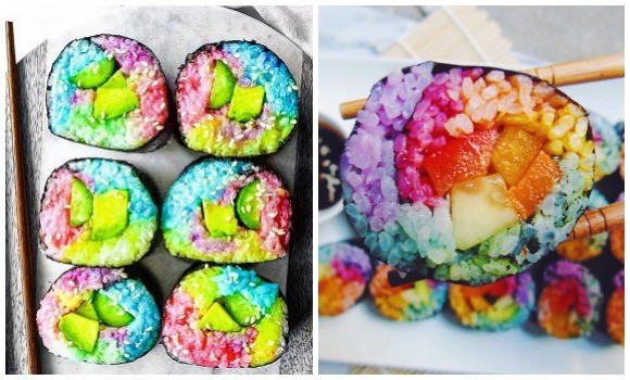 Visto en Japón! El Sushi arcoiris!