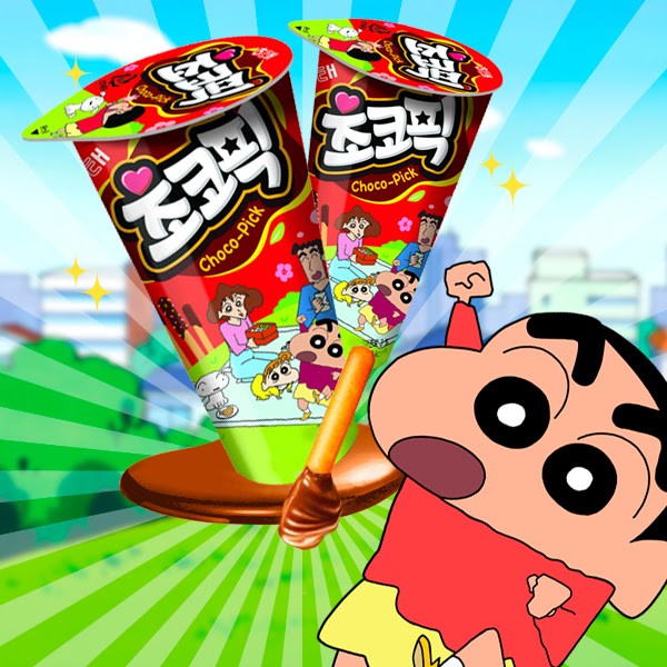Shinchan  Sticks de Crema de Chocolate y Confeti