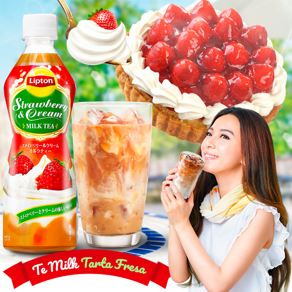 Té Negro con Leche, Nata y Fresas