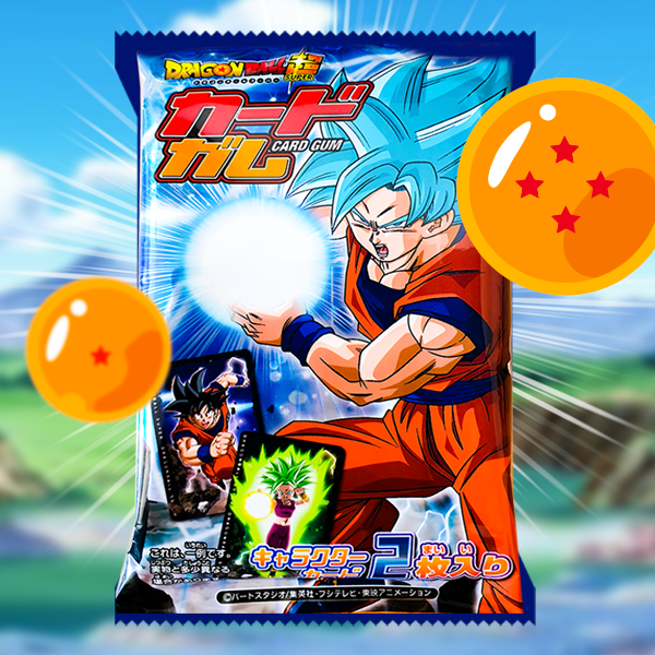 Chicle de Dragon Ball Super con 2 Cartas