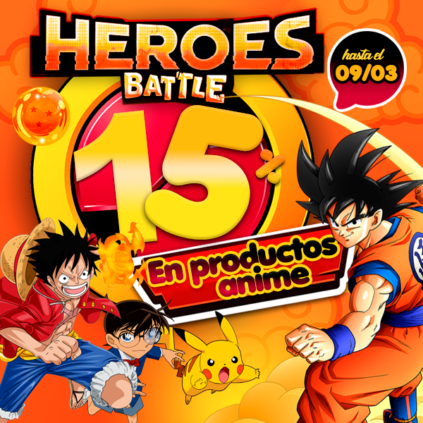 La batalla continúa! ¡Oferta 15% de descuento en Productos de Anime y Manga! ¡Sólo HOY!
