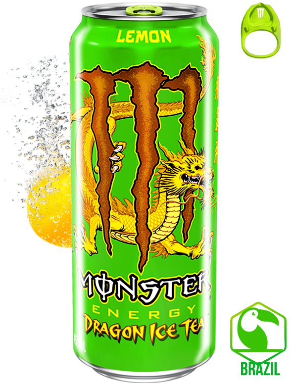 Bebida Energética Monster Dragon Ice Tea Limón Anilla Verde Edición