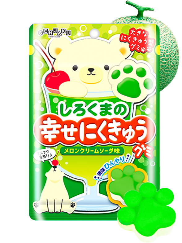 Chuches Cósmicas Japonesas Con Forma de Pie, Sabor Melon Soda, 50 grs.