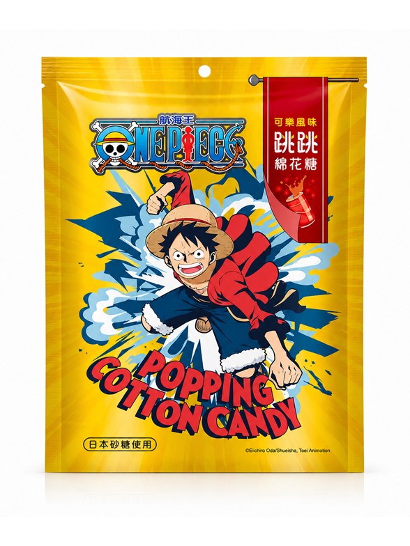 Algodón de Azúcar con Chasquidos | Sabor Cola | One Piece 15g.