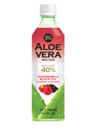 Bebida de Nectar de Aloe Vera, Té Negro y Frambuesa
