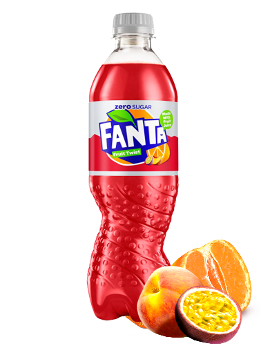 Fanta Twist Fruit ZERO | Melocotón, Maracuya y Naranja | 500 ml