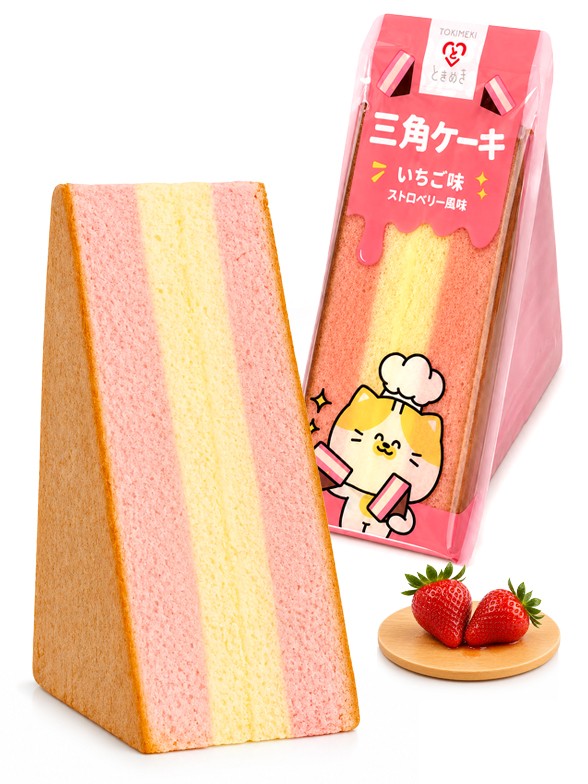Bizcocho Tokimeki Fresa | Triangle Sponge Cake Japonés | 90 g