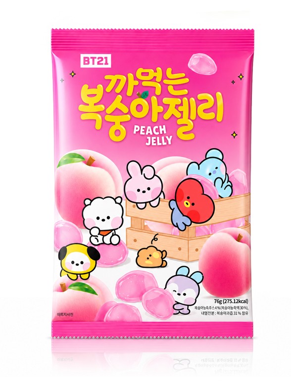 Chuches Pelables Coreanas de Melocotón | BT21 76 g