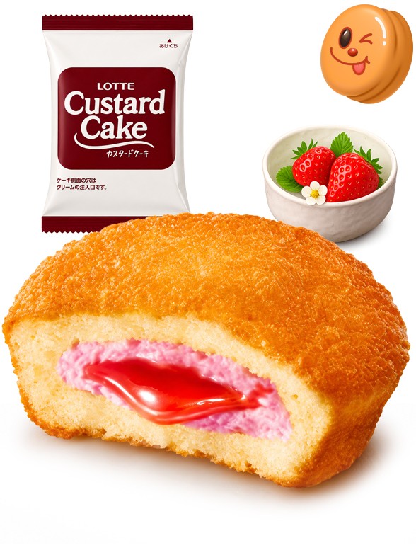 Custard Cake Fresa Tochiaika | Lotte | Unidad