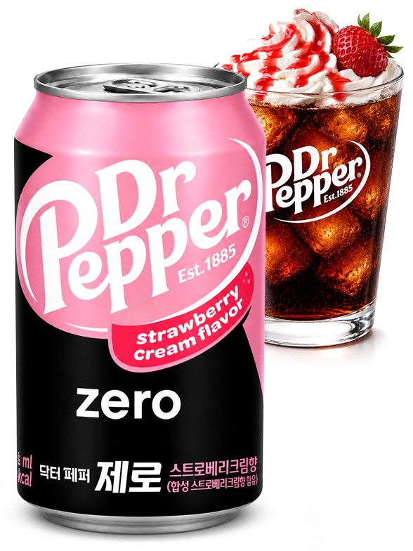 Dr Pepper Corea Zero Fresa y Nata | Strawberry & Cream 355 ml
