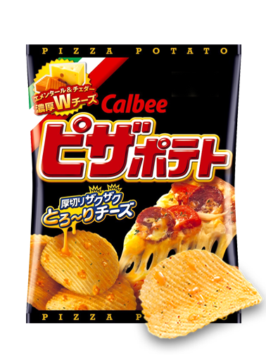 Patatas Chips Calbee Pizza con Queso Fundido 63 grs. | Japan Recipe