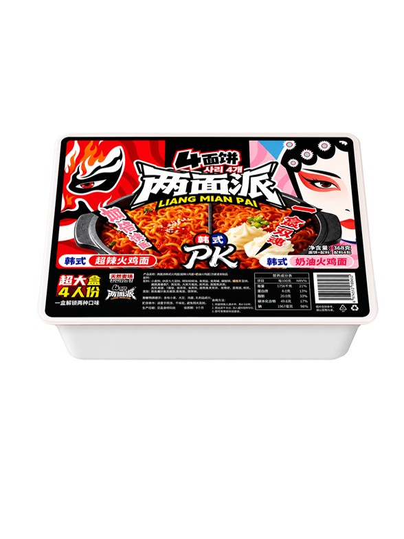 Mega Ramen 2 Sabores: Carbonara y Extra Picante 368g.