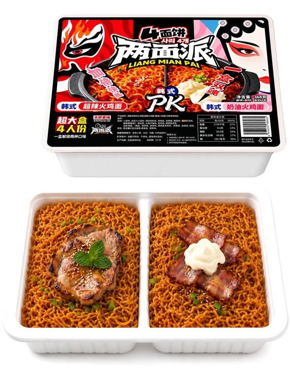 Mega Ramen 2 Sabores: Carbonara y Extra Picante 368g.