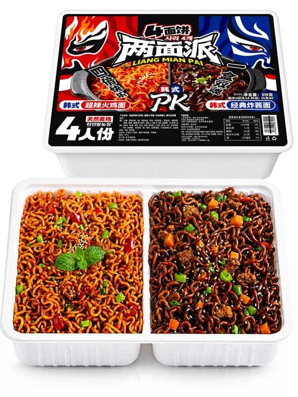 Mega Fideos Salteados Picante & Salsa Jjajang | 4 Raciones 319 g