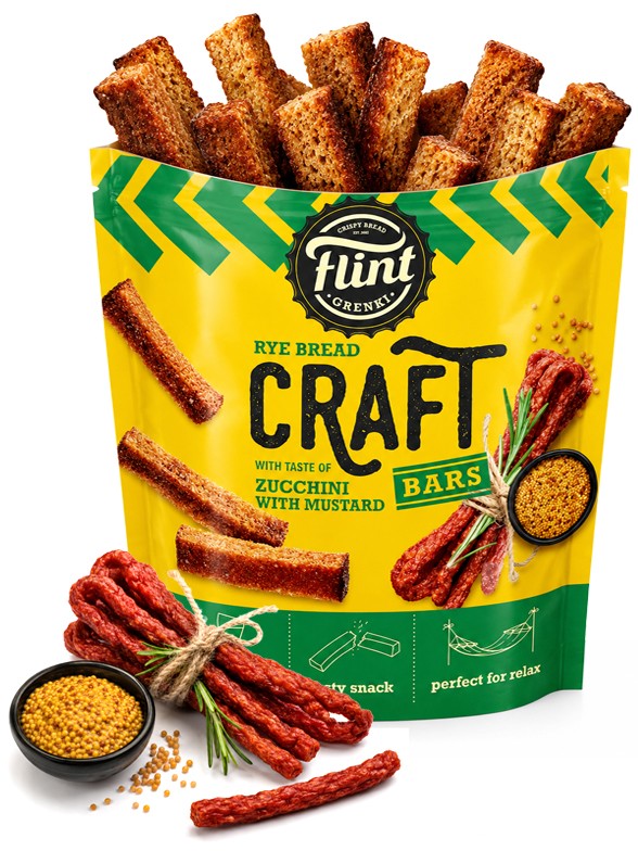 Sticks Pan de Centeno Salchicha y Mostaza | Flint 80 g