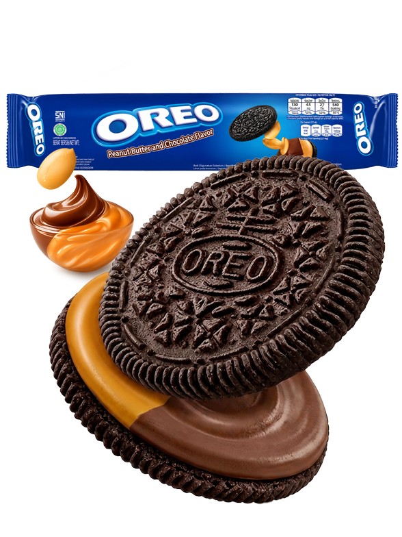 Oreo rellenas de Crema de Cacahuete y Chocolate 105 g.