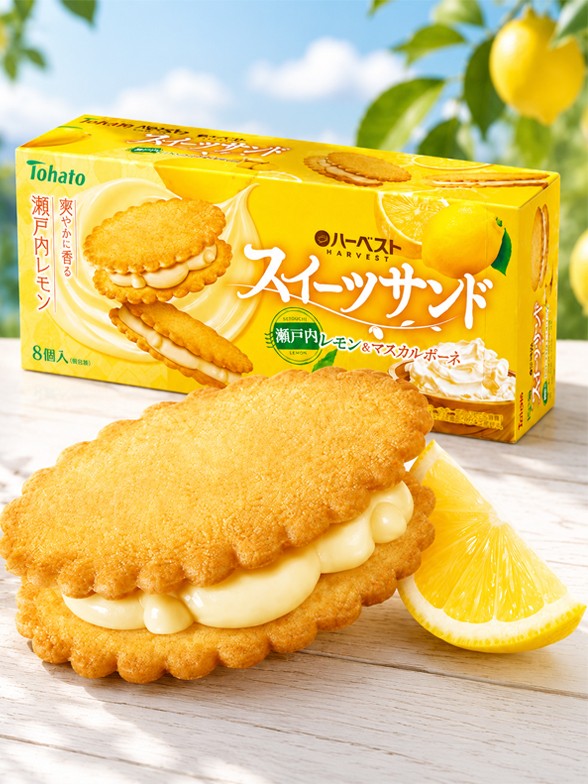 Galletas Rellenas de Limón Setouchi y Mascarpone | 8 Unidades