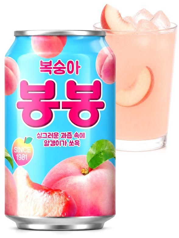 Haitai Peach Bong Bong | Bebida Coreana de Melocotón 340 ml