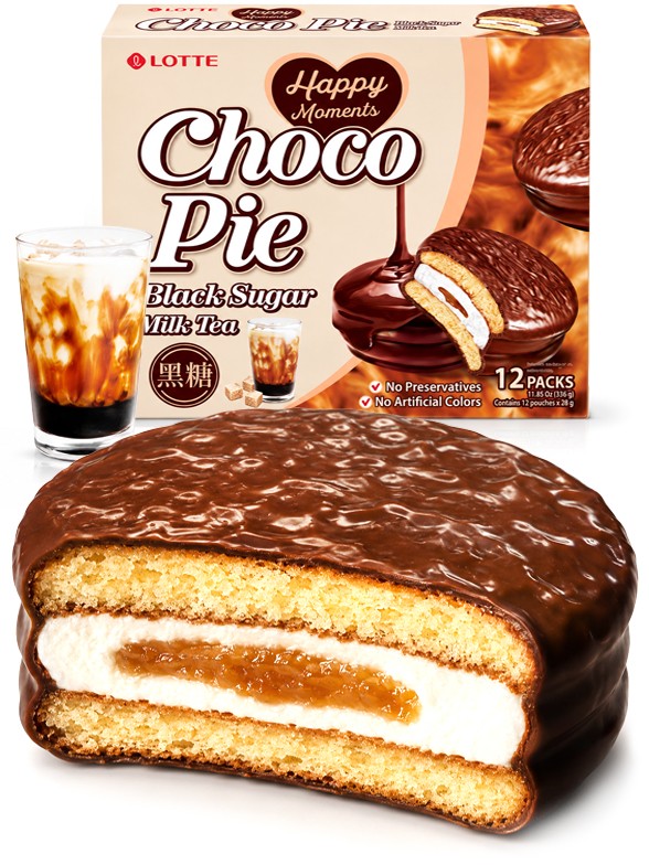 Choco Pie Black Sugar Milk Tea | Lotte 336 g