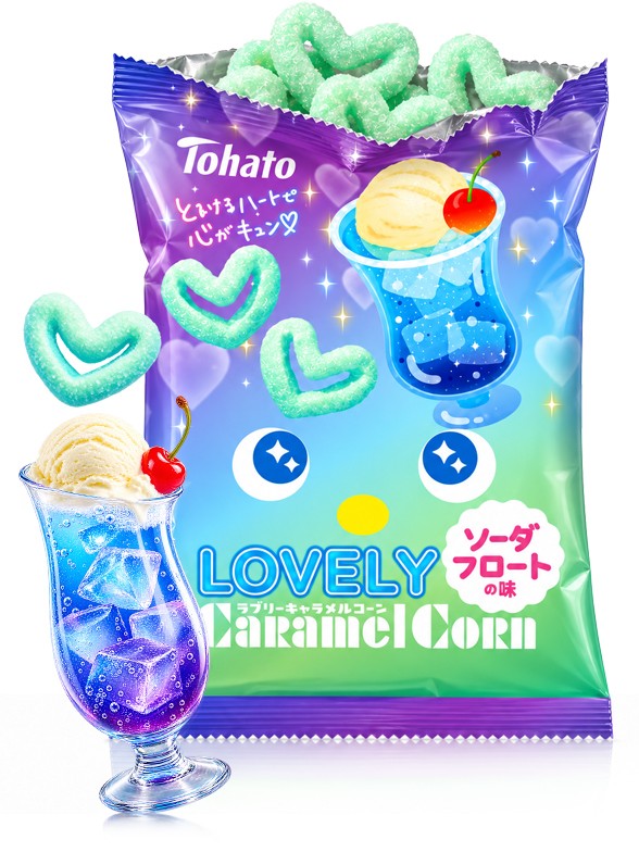 Tohato Lovely Caramel Corn Ramune con Helado 43 g