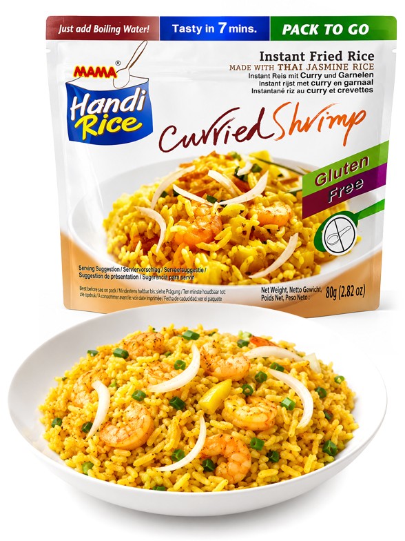 Arroz Instantáneo Curry con Gambas | MAMA Handi Rice 80 g