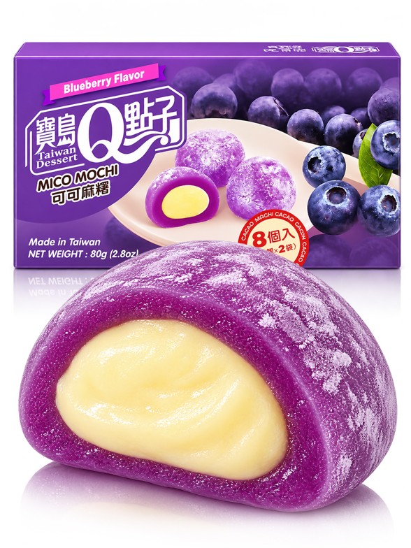 Mini Mochis de Arándanos y Choco Blanco | QLove 80 g