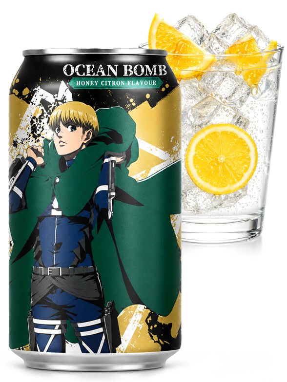 Refresco Ocean Bomb Miel Limón | Attack on Titan Armin 330 ml