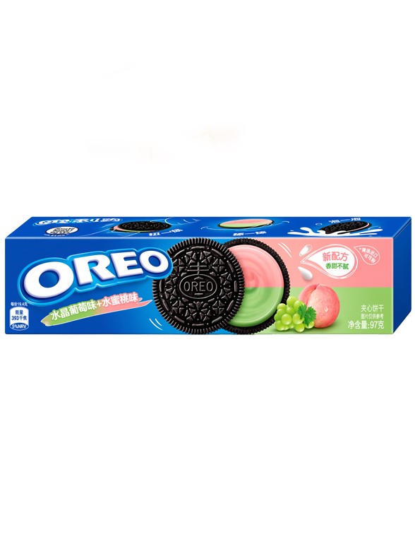 Oreo Uva Cristal y Melocotón | Edición China Relleno Bicolor | 97 g