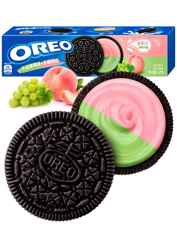Oreo Uva Cristal y Melocotón | Edición China Relleno Bicolor | 97 g