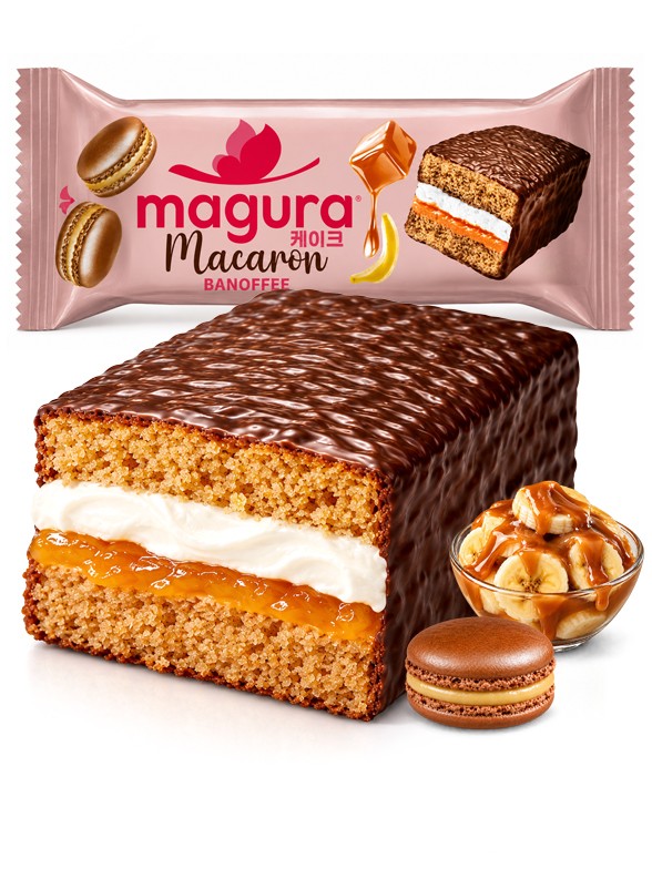 Pastelito Macaron Banoffee con Chocolate | Magura 35g.