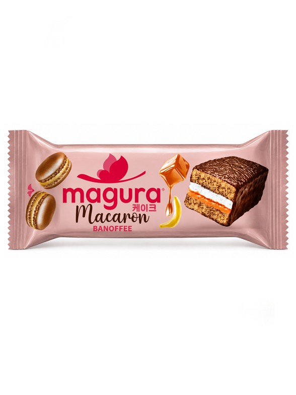 Pastelito Macaron Banoffee con Chocolate | Magura 35g.