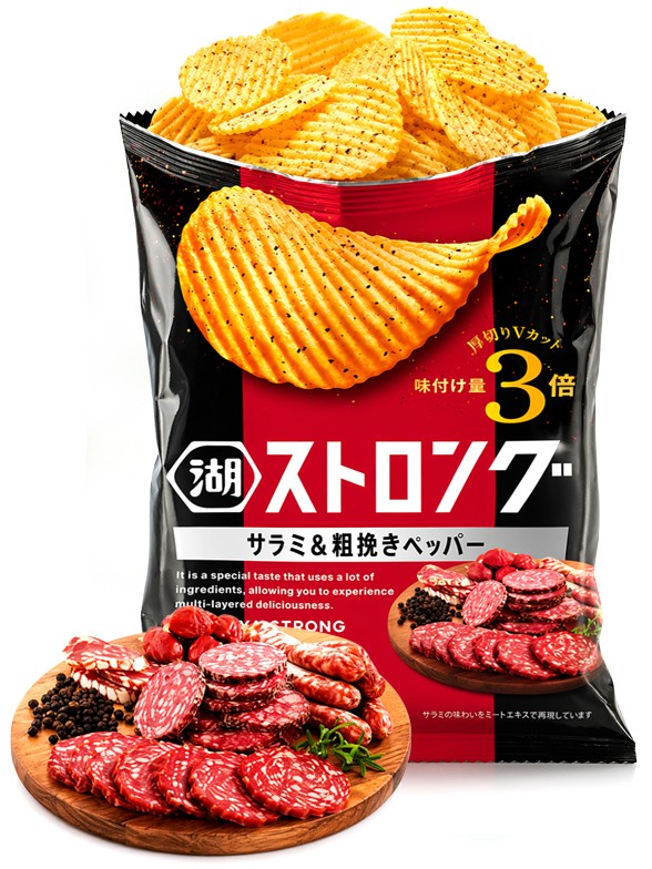 Patatas Koikeya Strong Salami Pimienta 52 g