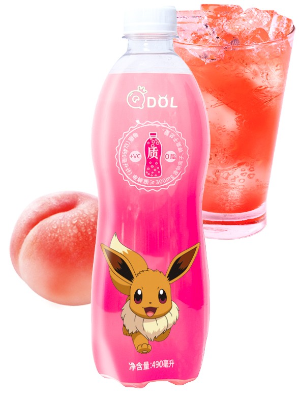 Agua Soda Sabor Momo, Edición Pokemon Eevee 490 ml.