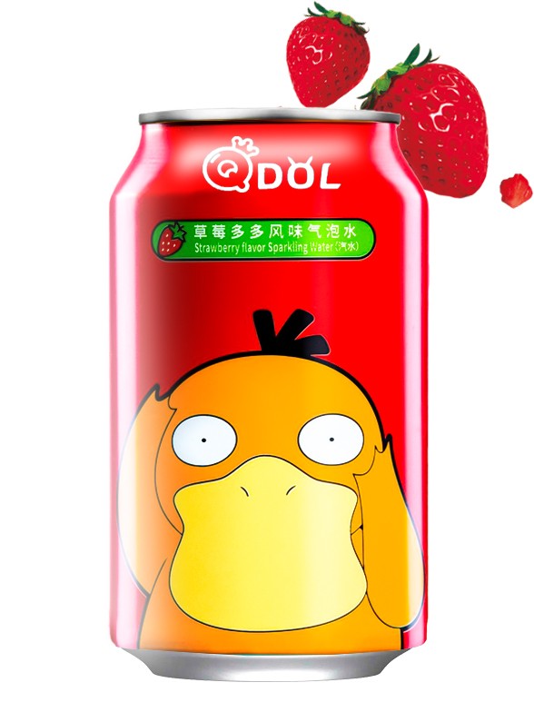Agua Soda Sabor Fresa | Edición Pokemon Psyduck 330 ml.