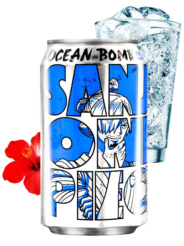 Agua Soda Sabor Tropical | Ocean Bomb Edición One Piece | Sanji 330 ml.