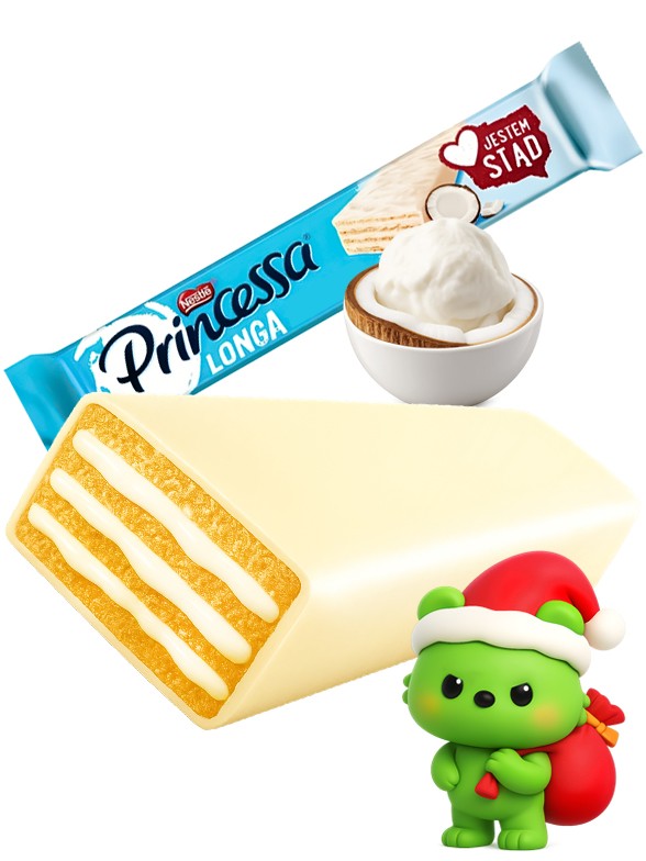 Chocolatina Princessa Choco Blanco Nestle y Coco Cream | Long | Dairy Sweets 40g.
