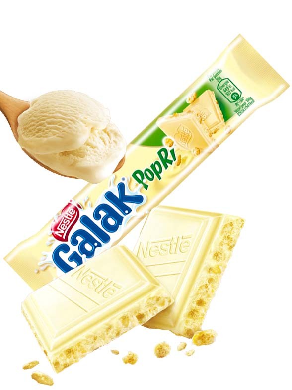 Chocolatina de Choco Blanco Vainilla y Toppings Crujientes | Nestle Galak 40 grs.