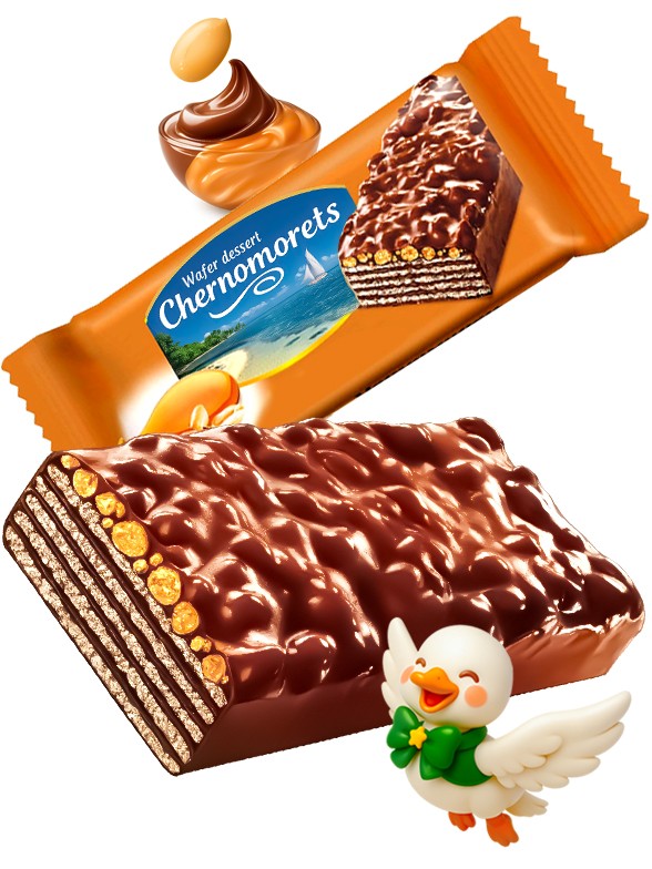 Chocolatina de Barquillo de Cacao con Caramelo y Cacahuetes | Dairy Sweets 75g.