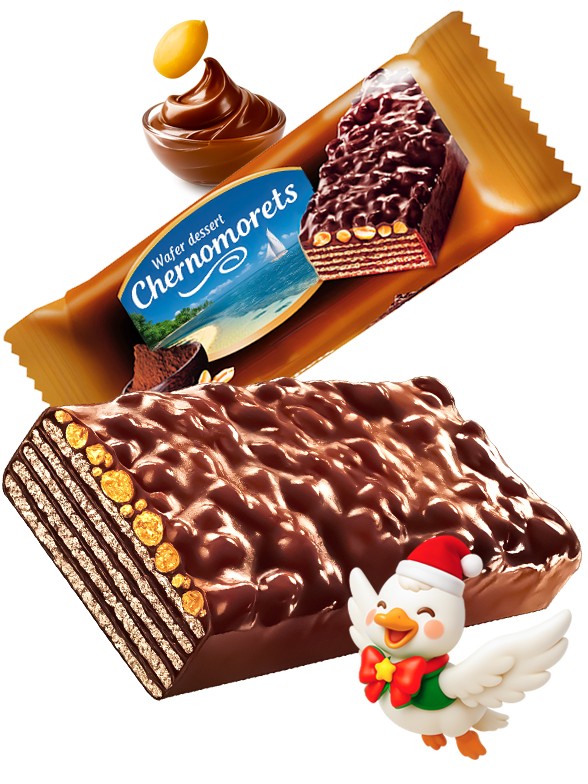 Chocolatina de Barquillo Chocolateada con Cacao y Cacahuetes 75g.