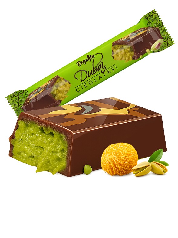 Chocolatina Dubai Frapella de Kataifi y Pistacho 35g.