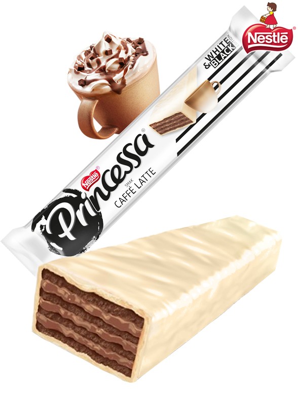 Chocolatina Princessa Nestle Choco Blanco Café Latte | Dairy Sweets 40g.