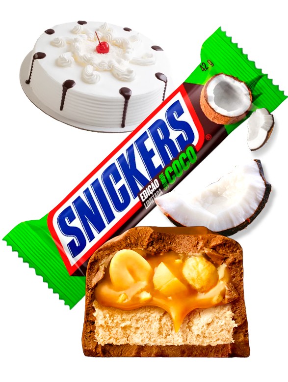 Chocolatina Snickers de Chocolate de Pastel de Coco 42 grs.