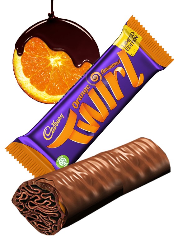Doble Barrita de Chocolate Cadbury y Milhojas de Naranja | Twirl Edic. Limitada