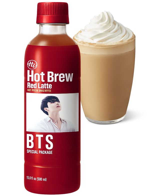 Café Coreano Hot Brew Red Latte | BTS Edition | 7 Diseños Aleatorios 350 ml.