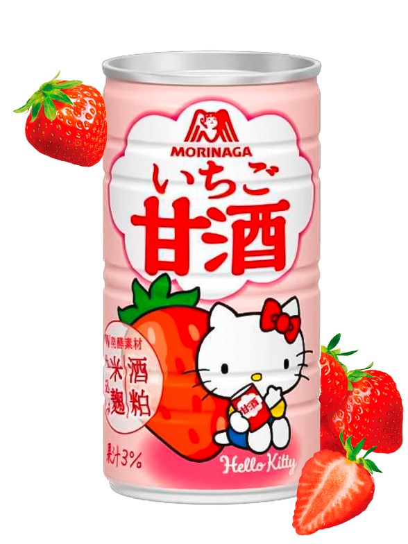 Bebida Amazake de Fresa | Sin alcohol | Hello Kitty 185 grs.