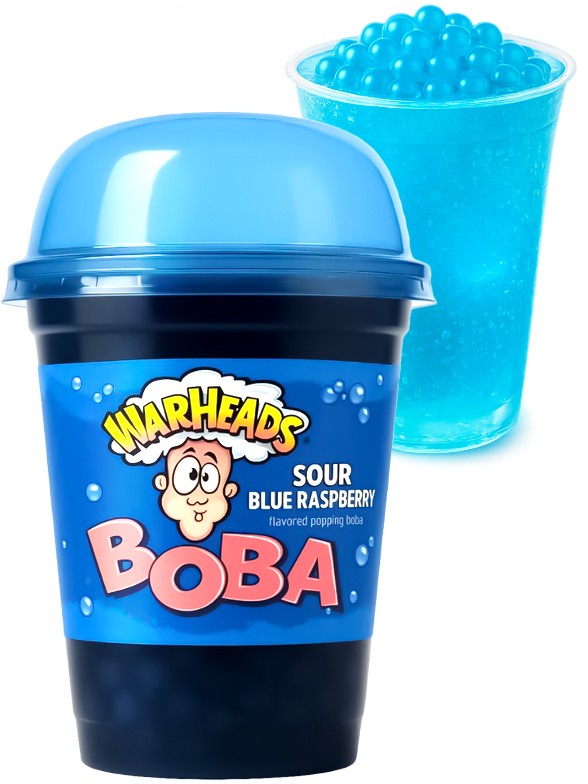 Bebida Bubble de Frambuesa Azul y Bobas Ácida | Warheads Sours 400 ml.