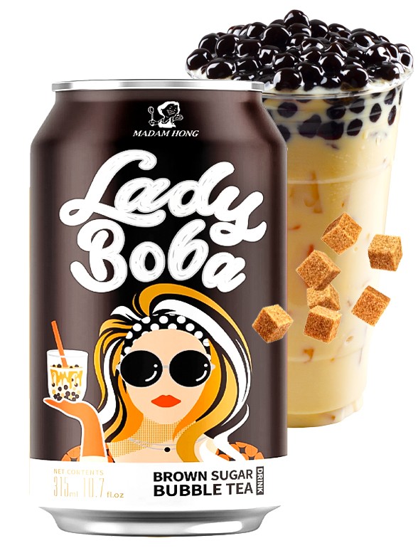 Bebida Bubble Tea de Azúcar Moreno | Lady Boba 315 ml.