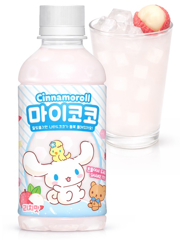 Bebida Coreana Cinnamoroll Jelly de Lychee | Sanrio 340 ml.
