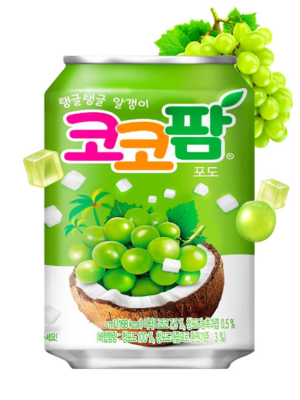 Bebida Coreana de Uva y Toppings de Coco | Coca Cola 238 ml.